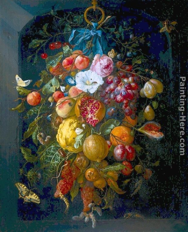Jan Davidsz de Heem Festoon of Fruit and Flowers